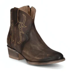 Corral Circle G Ladies Tobacco Embroidery And Zipper Booties