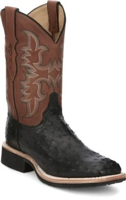 Justin Justin Men's Black Ostrich Drover Boot